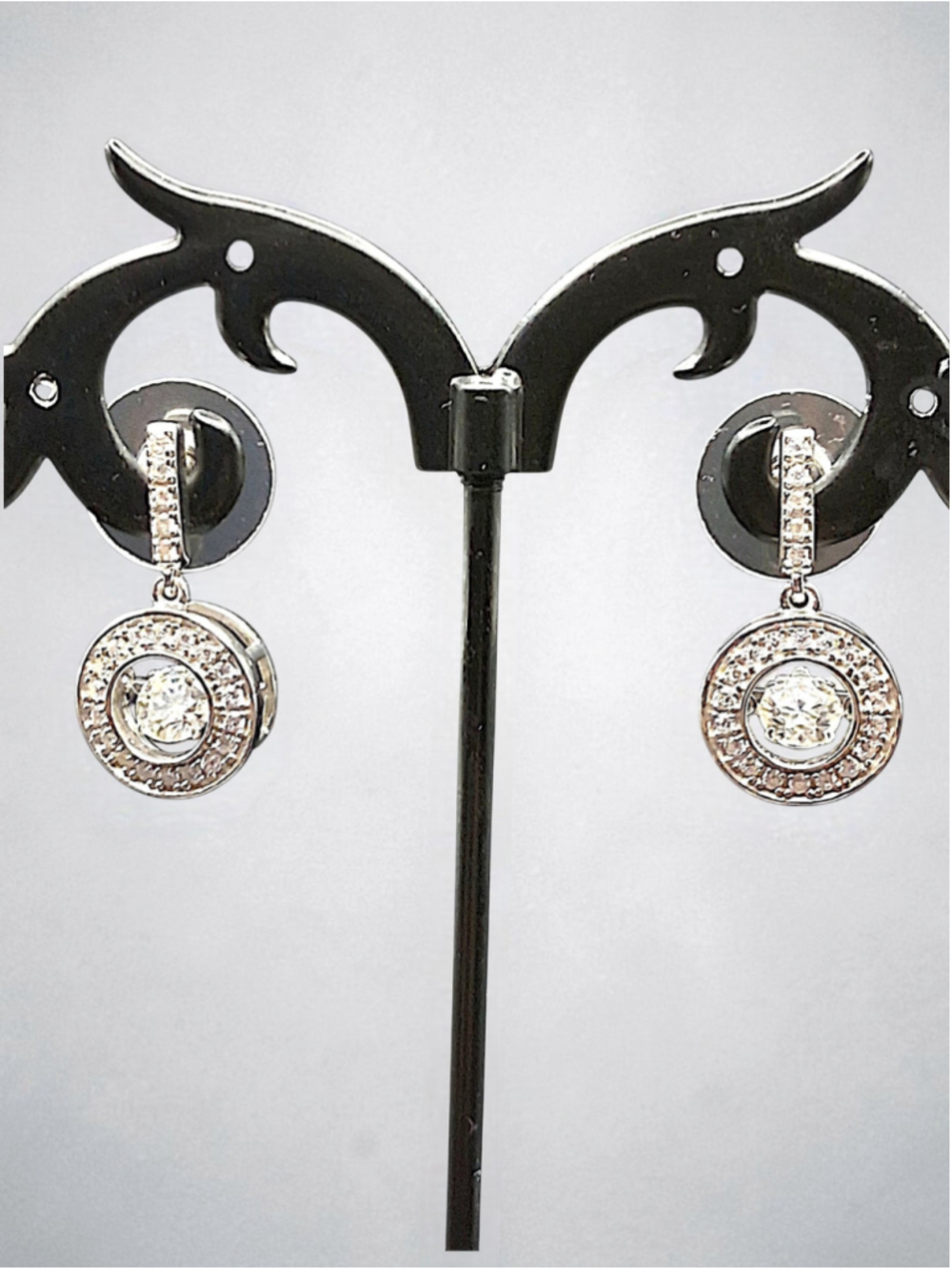 Moissanite 1.44 ctw Earrings in Rhodium Over Sterling Silver